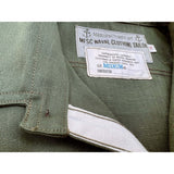 Mister Freedom® - Snipes Shirt - Army Green Shade 44 - Mister Freedom® mfsc “Survival School” double neck labeling: woven rayon “MFSC NAVAL CLOTHING TAILOR” topped with printed “EXPERIMENTAL RESEARCH UNIT” labels.