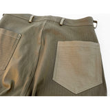 mfsc Swabbies (MOD) - Khaki HBT Rear patch pockets cut using horizontal warp.