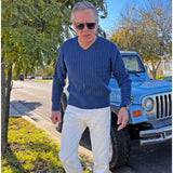 Terrence Cashmere Sweater - Yale Blue
