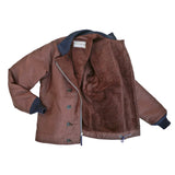 N-1H Deck Jacket Lining: Warm, non-itchy, soft-touch wool pile alpaca full lining, chocolate brown color, vintage mil-specs.