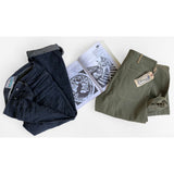 Mister Freedom® RAIDERS Trousers inspired by a vintage pair USMC M1941 Utility Trousers. Made in Japan using premium “Army” 2×1 selvedge indigo denim twill.