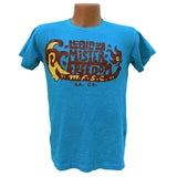 Mister Freedom® SHOP TEE "Skipper" Aqua, hand screen-printed with vintage-inspired original graphics on tubular knit jersey STANLEY T-shirts, made in USA
