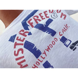 Mister Freedom® SHOP TEE "MF Legs", hand screen-printed with vintage-inspired original graphics on tubular knit jersey STANLEY T-shirts, made in USA