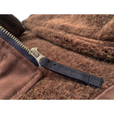 N-1H Deck Jacket Double front closure featuring both a 1950’s-type TALON “bell” zipper, and a wind flap secured by 1940’s-type clip hooks