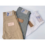 Mister Freedom® Californian Lot.674 Jeans in Golden Blonde Pique made in USA using Japanese selvedge piqué fabric.