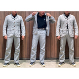 Mister Freedom® Sportsman Chinos in NOS grey denim twill. Inspired by vintage 1940’s-50’s cotton twill work pants and classic men’s tailoring. Made in USA.