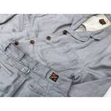 Mister Freedom® Sportsman Chinos in NOS grey denim twill. Inspired by vintage 1940’s-50’s cotton twill work pants and classic men’s tailoring. Made in USA.
