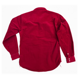 Traditional western-wear arcuate back yoke and diamond-shaped cuff/elbow reinforcement patch