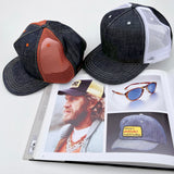 Snapback Cap 5P Type II - NOS Selvedge Denim Orange Mesh