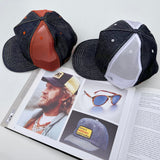 Snapback Cap 5P Type II - NOS Selvedge Denim Orange Mesh