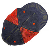 Snapback Cap 5P Type II - NOS Selvedge Denim Orange Mesh