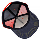 Snapback Cap 5P Type II - NOS Selvedge Denim Orange Mesh