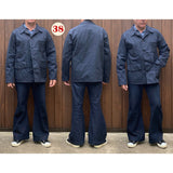 Mister Freedom® FROGMAN Jacket inspired by 1940’s US Army denim dungaree jackets. Made in Japan from premium vintage mil-specs HBT (herringbone twill).