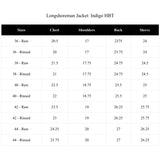 Mister Freedom Longshoremand Jacket: Indigo HBT Size Chart