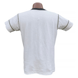PT Henley cut from tubular knit featuring ¼ sleeve, self-fabric wide cuffs.