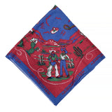 Mister Freedom® Ranch Kerchief selvedge bandana featuring vintage-inspired 1950s-60s dude ranch cowboy/western artwork.