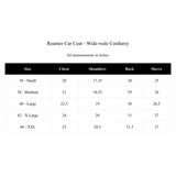 Roamer Car Coat Size Chart