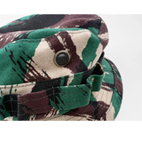 Detail image of the vent mesh-screen eyelets. and Foliage ring hatband.