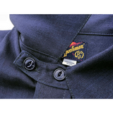 Ranger Shirt chin strap detail with 1950s style Cat Eye Buttons