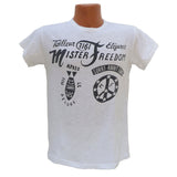 Mister Freedom® SHOP TEE "Saigon" White, hand screen-printed with vintage-inspired original graphics on tubular knit jersey STANLEY T-shirts, made in USA