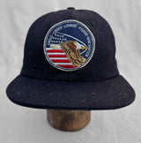 Mister Freedom® “SHIP CAP” Snapback Cap in Selvedge Denim featuring vintage military patch. Made in USA.