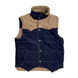 Sonny Vest in Brown Denim and Navy Corduroy